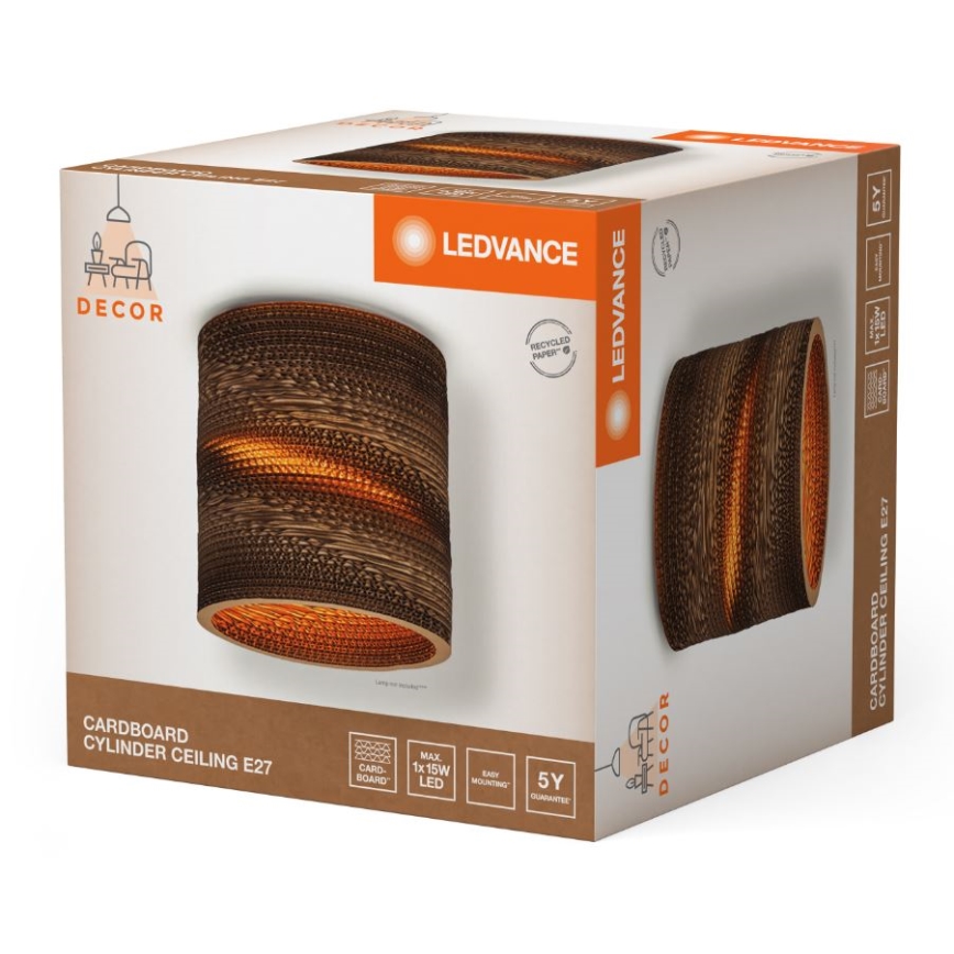 Ledvance - Loftlampe DECOR CARDBOARD 1xE27/15W/230V diameter 25 cm