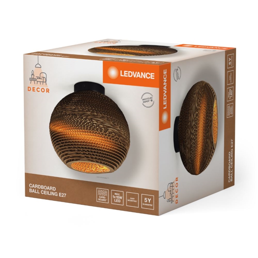 Ledvance - Loftlampe DECOR CARDBOARD 1xE27/15W/230V diameter 26 cm