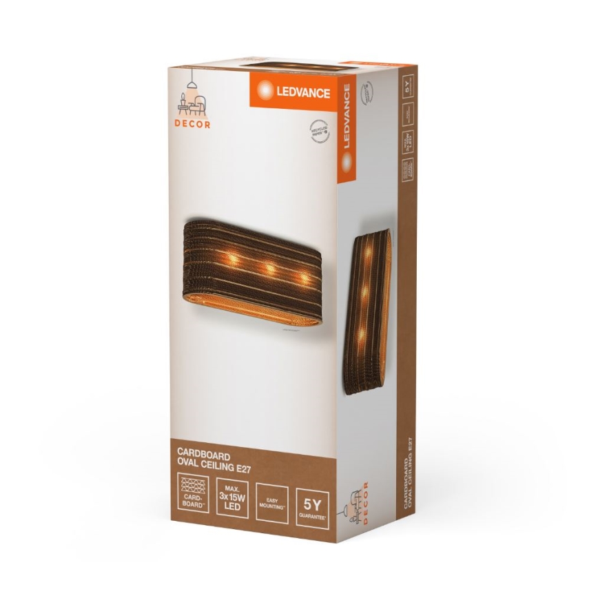 Ledvance - Loftlampe DECOR CARDBOARD 3xE27/15W/230V