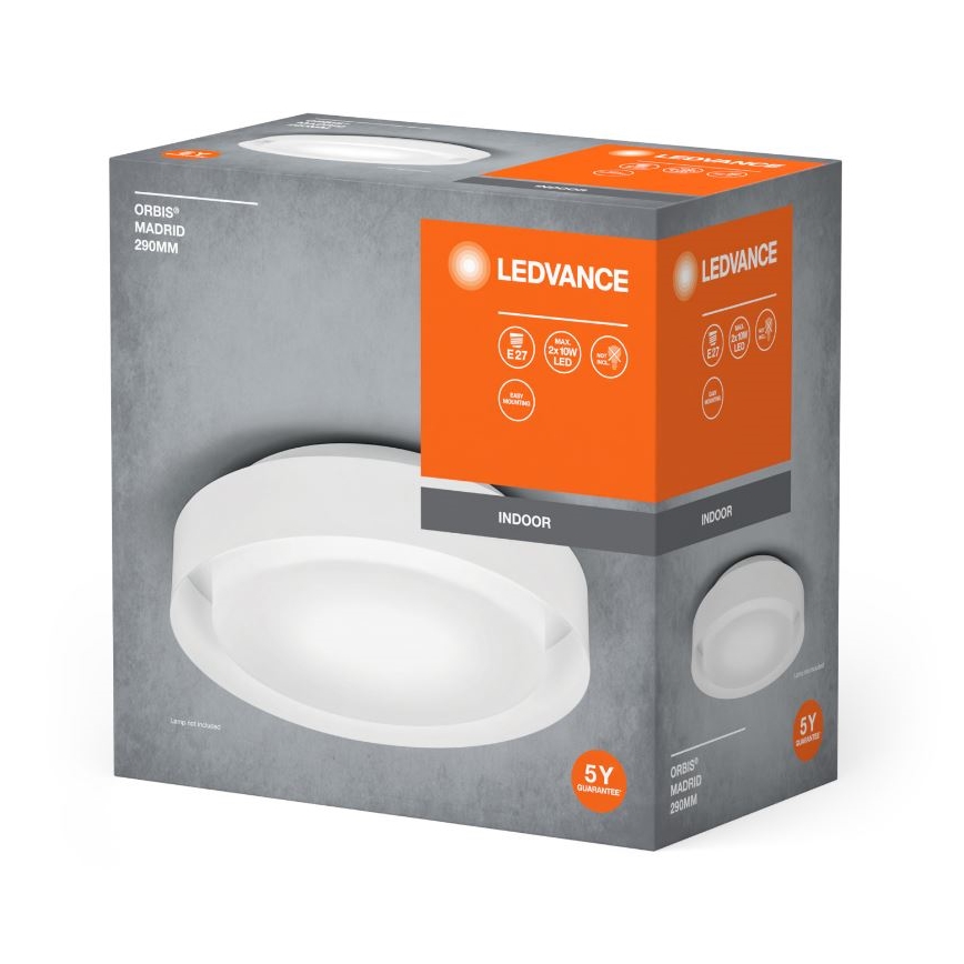 Ledvance - Loftlampe ORBIS MADRID 2xE27/10W/230V hvid