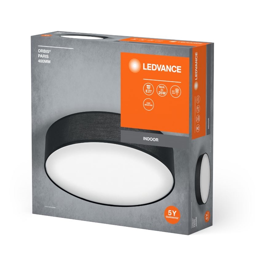 Ledvance - Loftlampe ORBIS PARIS 2xE27/25W/230V sort