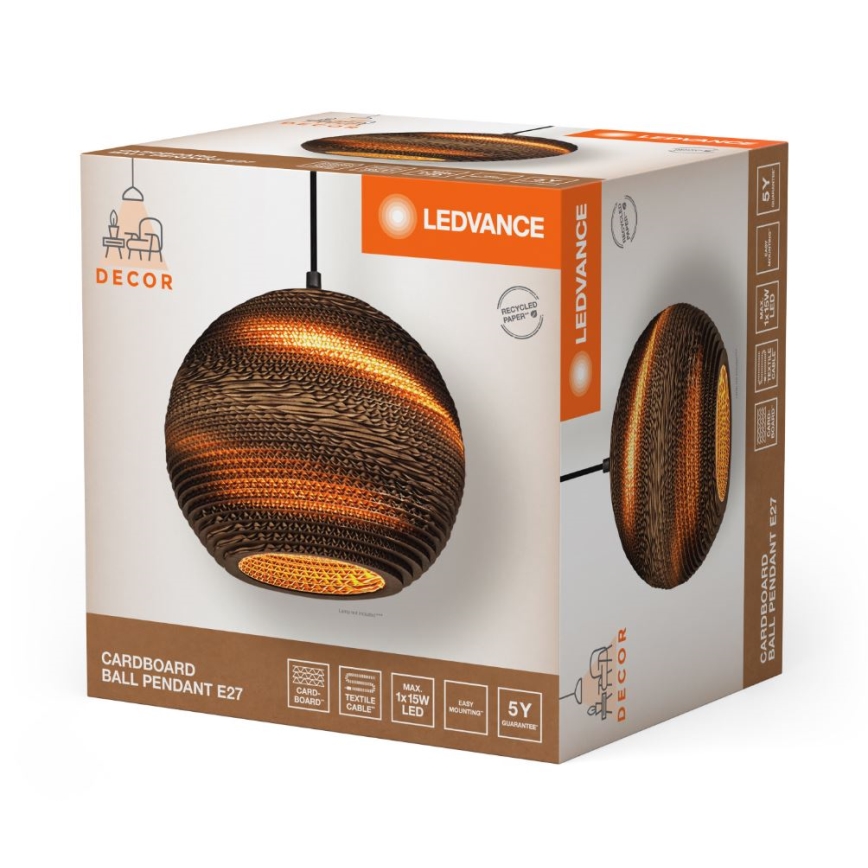 Ledvance - Pendel DECOR CARDBOARD 1xE27/15W/230V diameter 26 cm