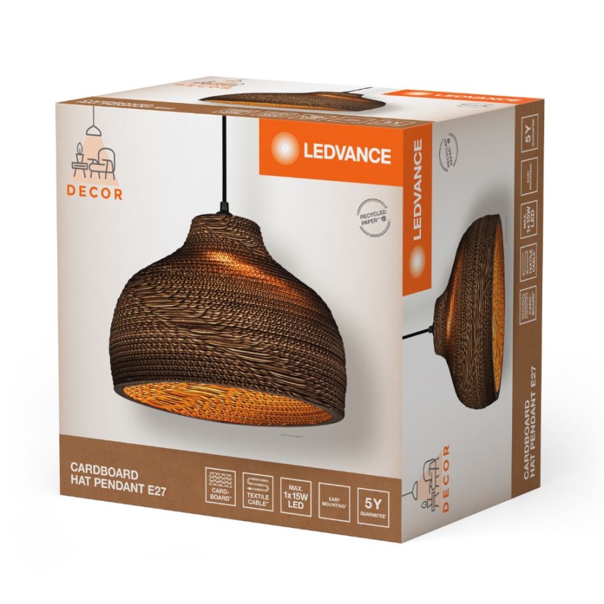 Ledvance - Pendel DECOR CARDBOARD 1xE27/15W/230V diameter 36 cm