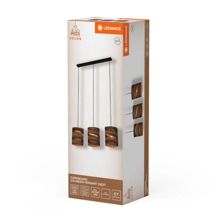 Ledvance - Pendel DECOR CARDBOARD 3xE27/15W/230V