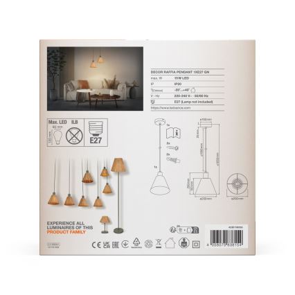 Ledvance - Pendel DECOR RAFFIA 1xE27/15W/230V
