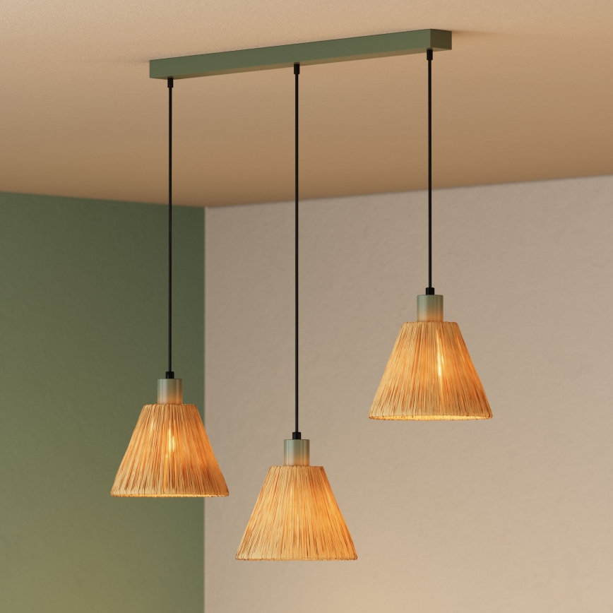 Ledvance - Pendel DECOR RAFFIA 3xE27/15W/230V raffia bast