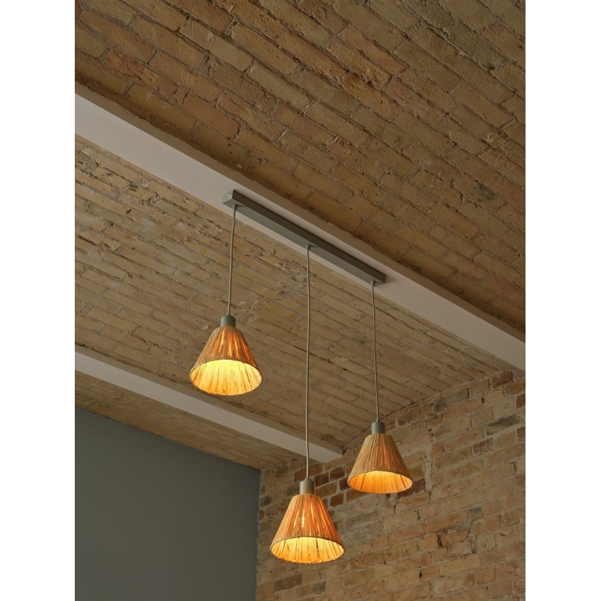 Ledvance - Pendel DECOR RAFFIA 3xE27/15W/230V raffia bast