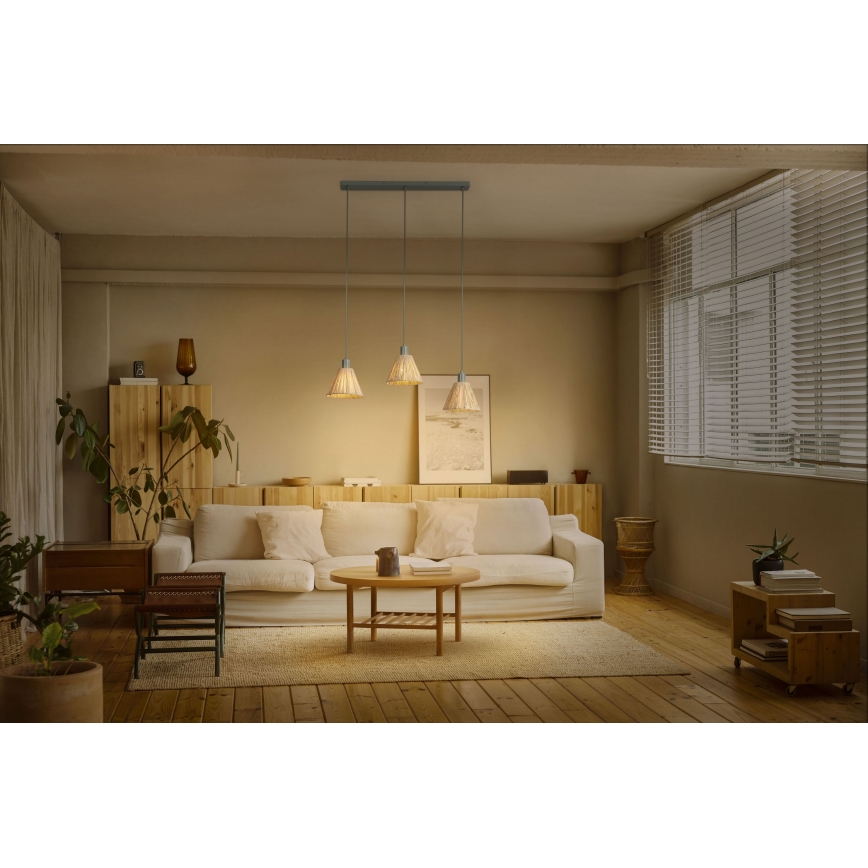 Ledvance - Pendel DECOR RAFFIA 3xE27/15W/230V raffia bast