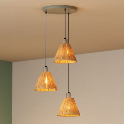 Ledvance - Pendel DECOR RAFFIA 3xE27/15W/230V raffia bast