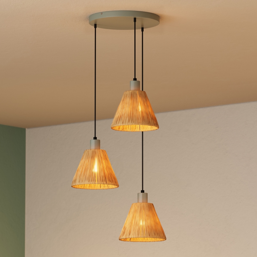 Ledvance - Pendel DECOR RAFFIA 3xE27/15W/230V raffia bast