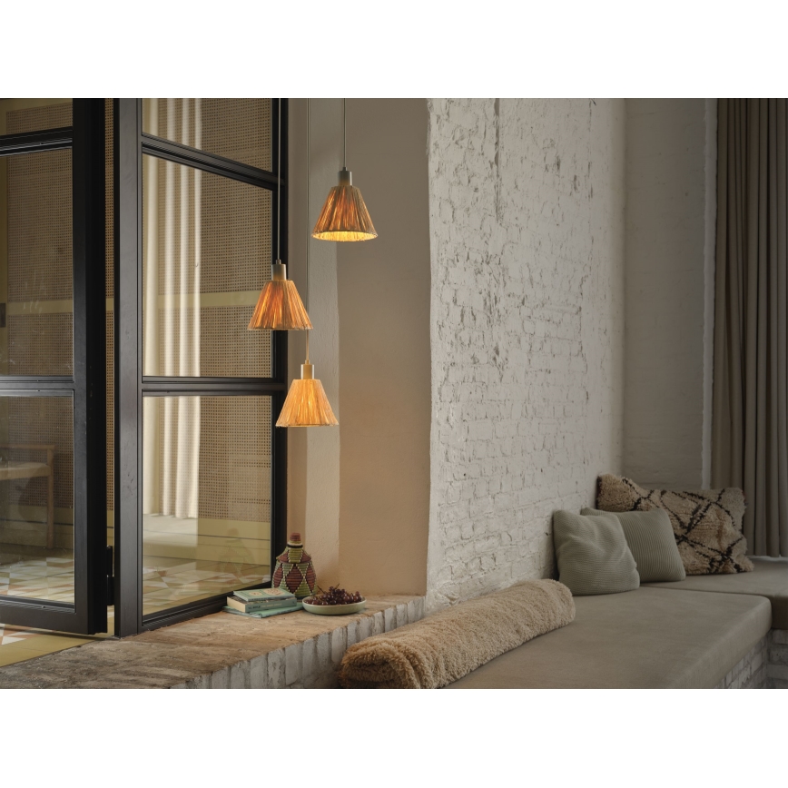 Ledvance - Pendel DECOR RAFFIA 3xE27/15W/230V raffia bast