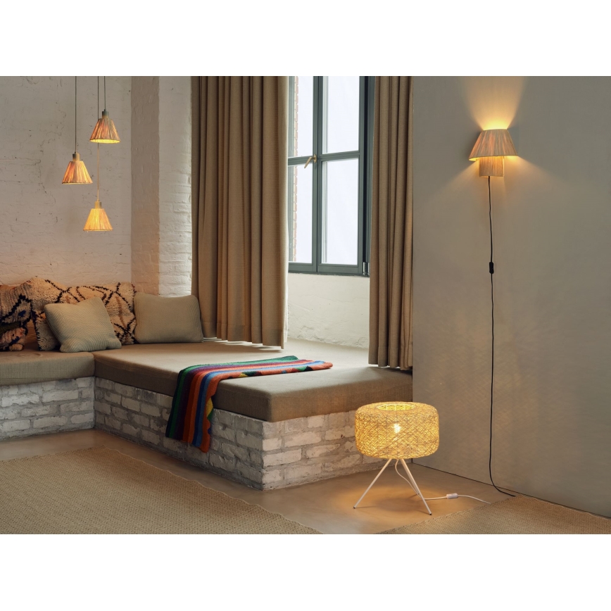 Ledvance - Pendel DECOR RAFFIA 3xE27/15W/230V raffia bast