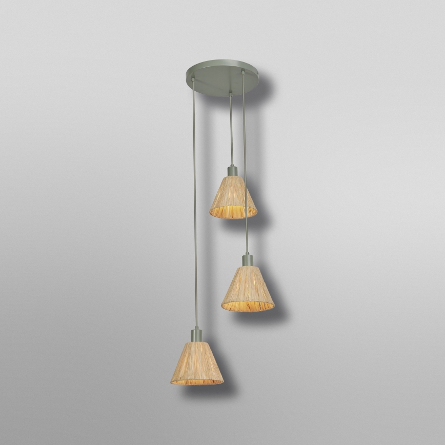 Ledvance - Pendel DECOR RAFFIA 3xE27/15W/230V raffia bast