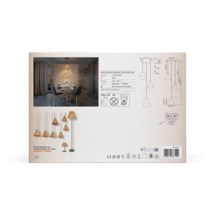 Ledvance - Pendel DECOR RAFFIA 3xE27/15W/230V raffia bast
