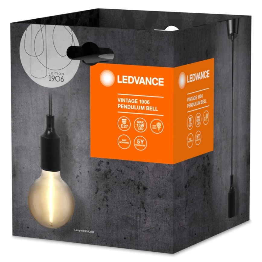 Ledvance - Pendel PENDULUM BELL 1xE27/15W/230V sort