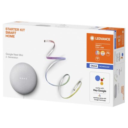 Ledvance - Smart-højtaler Google Nest Mini + LED-lysbånd 1,8 m SMART+ LED/10W/230V