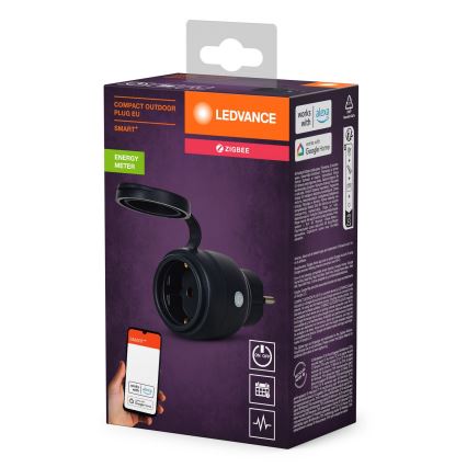 Ledvance - Smart udendørs socket SMART+ 3680W/230V/Type F/SCHUKO 16A IP44 sort