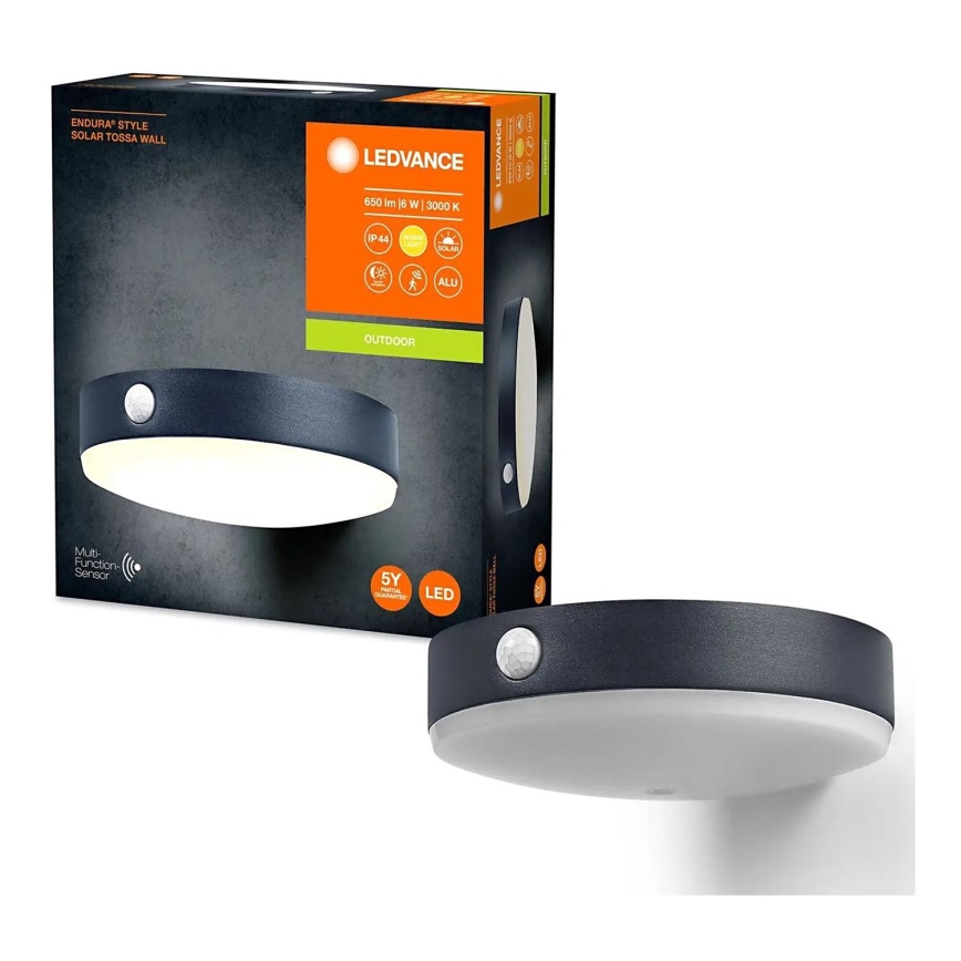 Ledvance - Soldrevet LED væglampe med bevægelses- og skumringssensor ENDURA STYLE LED/6W/3,7V 1420 mAh IP44