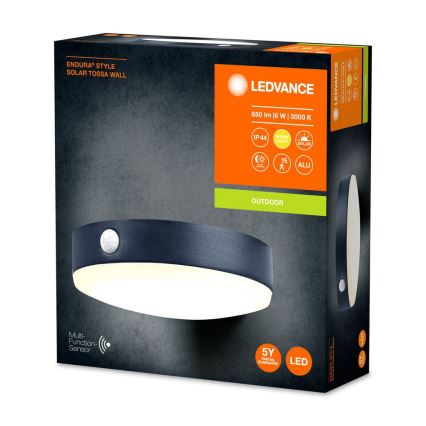 Ledvance - Soldrevet LED væglampe med sensor ENDURA STYLE LED/6W/3,7V IP44