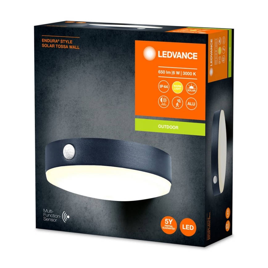 Ledvance - Soldrevet LED væglampe med bevægelses- og skumringssensor ENDURA STYLE LED/6W/3,7V 1420 mAh IP44