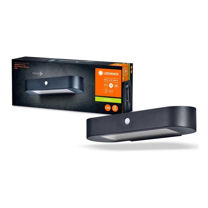 Ledvance - Soldrevet LED væglampe med sensor ENDURA STYLE LED/6W/7,4V 2000 mAh IP44