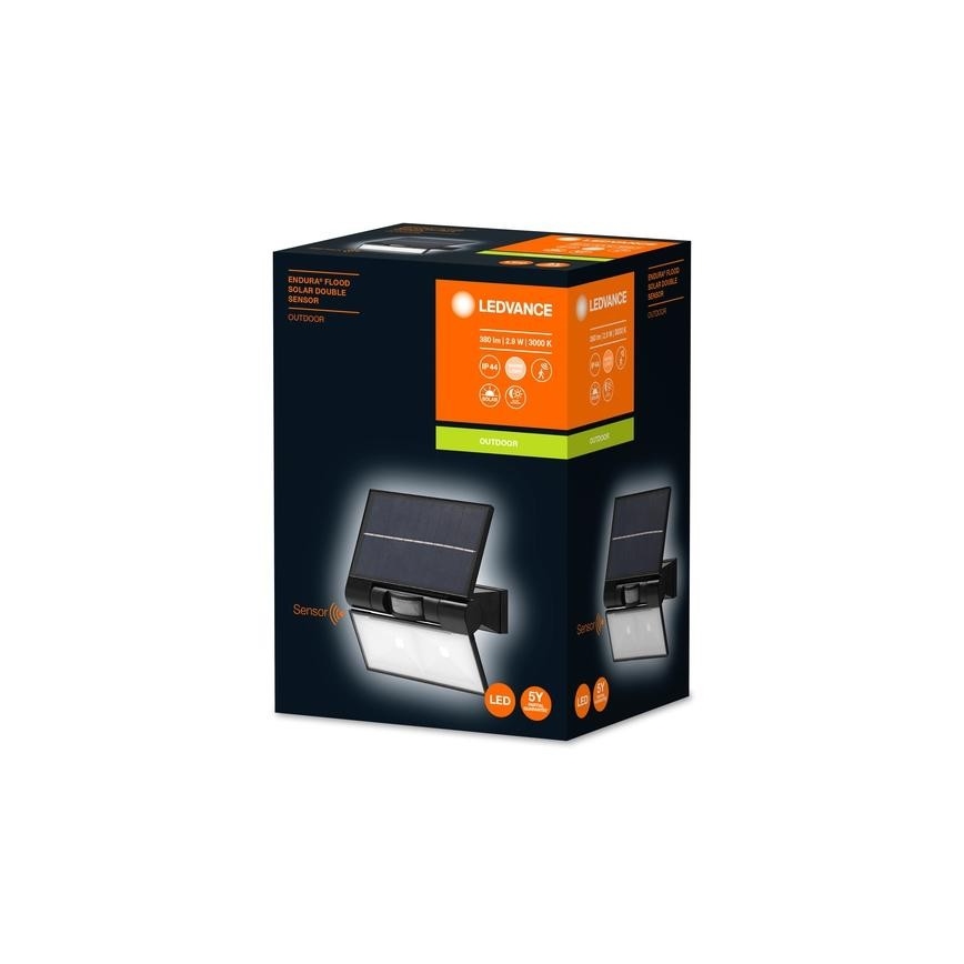 Ledvance - Soldrevet LED vægprojektør med sensor FLOOD LED/2,9W/3,7V 2600 mAh IP44