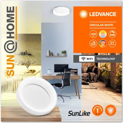 Ledvance-LED Dæmpbart loftlys SUN@HOME CIRCULAR LED/18,5W/230V Wi-Fi