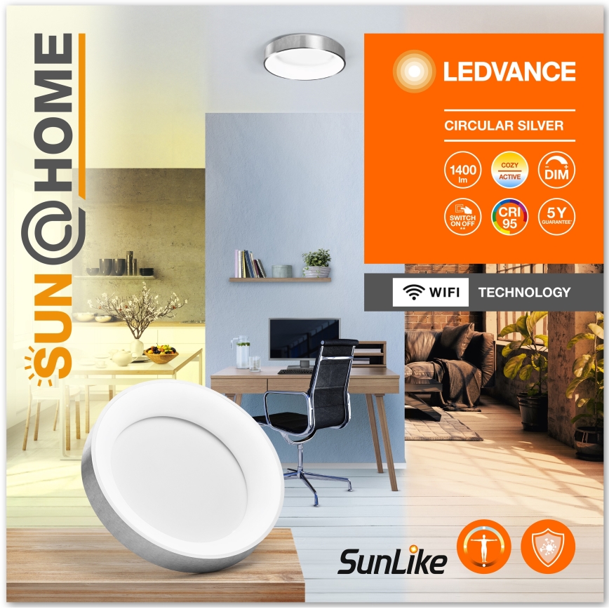 Ledvance-LED Dæmpbart loftlys SUN@HOME CIRCULAR LED/18,5W/230V Wi-Fi