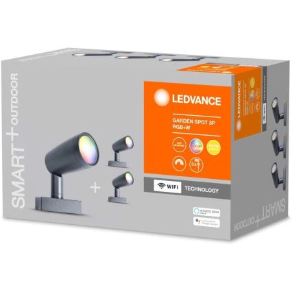 Ledvance - SÆT 3x LED RGB udendørs lamper SMART+ SPOT 3xLED/4,5W/230V IP65 Wi-Fi