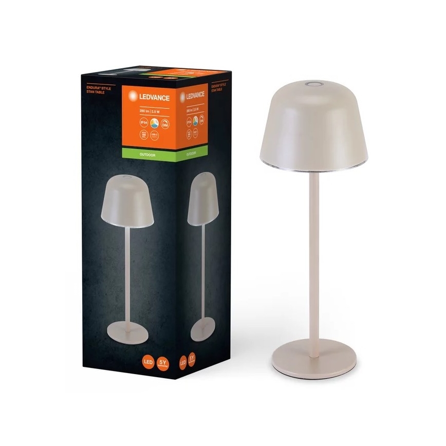 Ledvance - Udendørs LED lampe dæmpbar og genopladelig TABLE LED/2,5W/5V IP54 beige