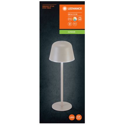 Ledvance - Udendørs LED lampe dæmpbar og genopladelig TABLE LED/2,5W/5V IP54 beige