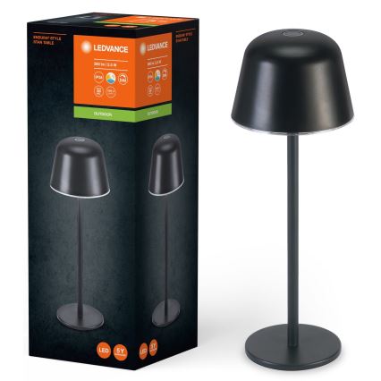 Ledvance - Udendørs LED lampe dæmpbar og genopladelig TABLE LED/2,5W/5V IP54 sort