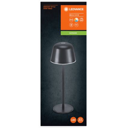 Ledvance - Udendørs LED lampe dæmpbar og genopladelig TABLE LED/2,5W/5V IP54 sort