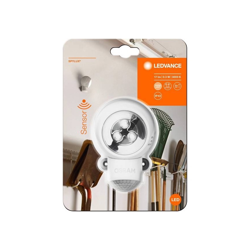 Ledvance -Udendørs LED-navigationslampe med sensor SPYLUX LED/0,3W/3xAA IP43