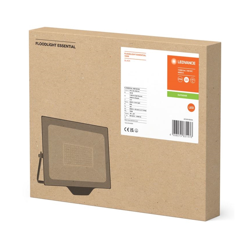Ledvance - LED Væghængt projektør FLOODLIGHT ESSENTIAL LED/100W/230V IP65
