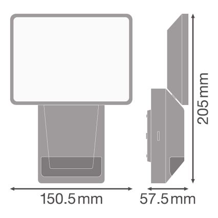 Ledvance - Udendørs LED projektør med sensor FLOOD LED/15W/230V IP55