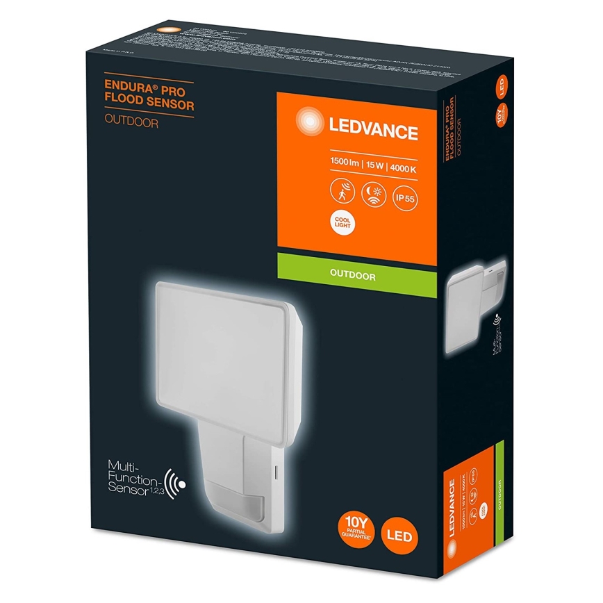 Ledvance - Udendørs LED projektør med sensor væghængt FLOOD LED/15W/230V IP55