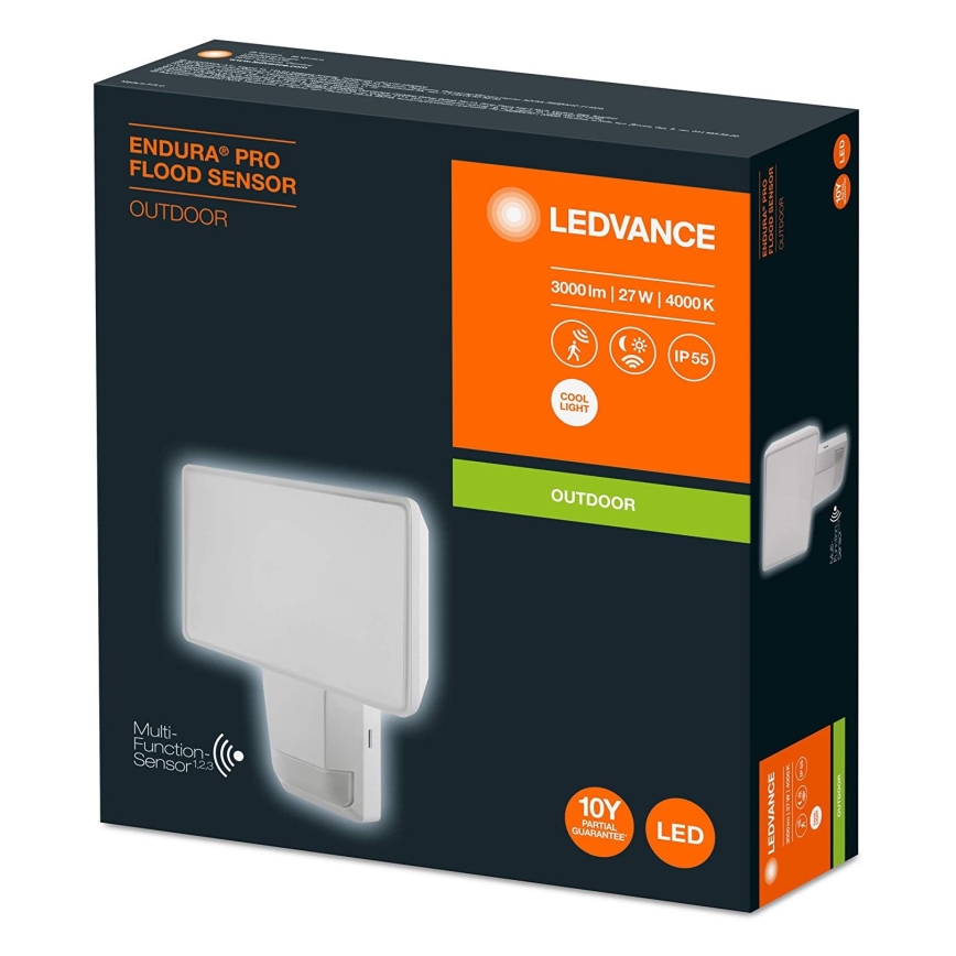 Ledvance - Udendørs LED projektør med sensor væghængt FLOOD LED/27W/230V IP55