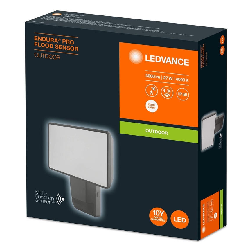 Ledvance - Udendørs LED projektør med sensor væghængt FLOOD LED/27W/230V IP55