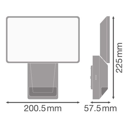 Ledvance - Udendørs LED projektør med sensor væghængt FLOOD LED/27W/230V IP55