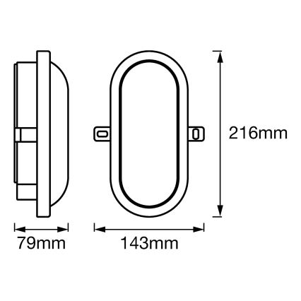 Ledvance - Udendørs LED væglampe BULKHEAD LED/11W/230V IP54 sort