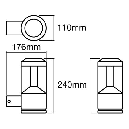 Ledvance - Udendørs LED væglampe LANTERN 1xLED/12W/230V IP44