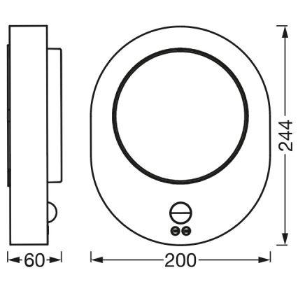 Ledvance - Udendørs LED væglampe med sensor DISC LED/8W/230V IP44