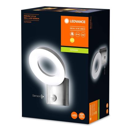 Ledvance - Udendørs LED væglampe med sensor LOOP 1xLED/12W/230V IP44