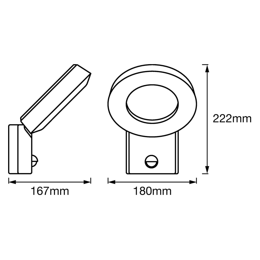 Ledvance - Udendørs LED væglampe med sensor LOOP 1xLED/12W/230V IP44