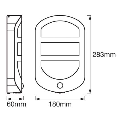 Ledvance - Udendørs LED væglampe med sensor PLATE LED/12,5W/230V IP44