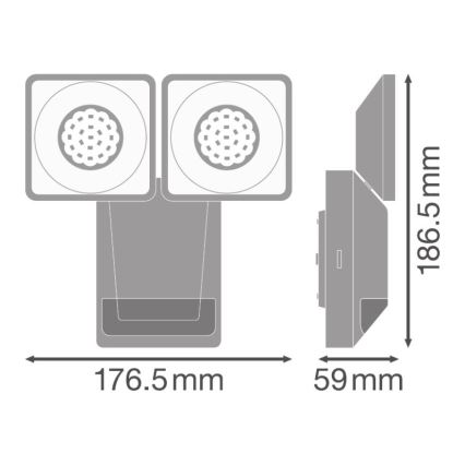 Ledvance - Udendørs LED væglampe med sensor SPOT 2xLED/8W/230V IP55