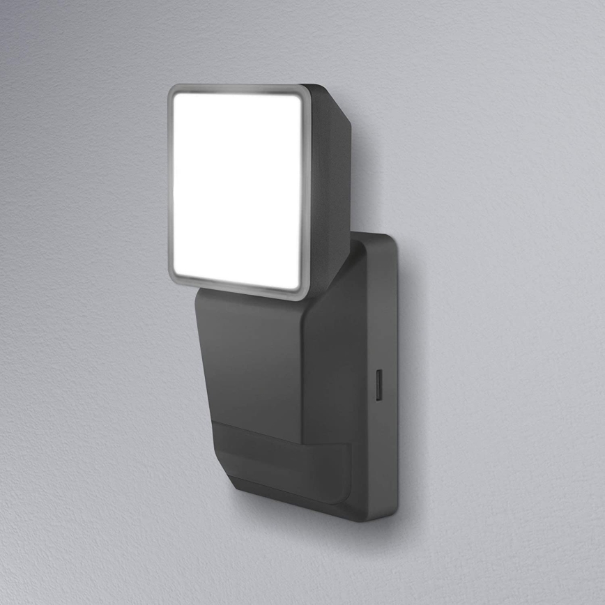 Ledvance - Udendørs LED væglampe med sensor SPOT LED/8W/230V IP55 sort