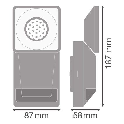 Ledvance - Udendørs LED væglampe med sensor SPOT LED/8W/230V IP55 sort