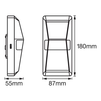 Ledvance - Udendørs LED væglampe med sensor UPDOWN LED/10W/230V IP55